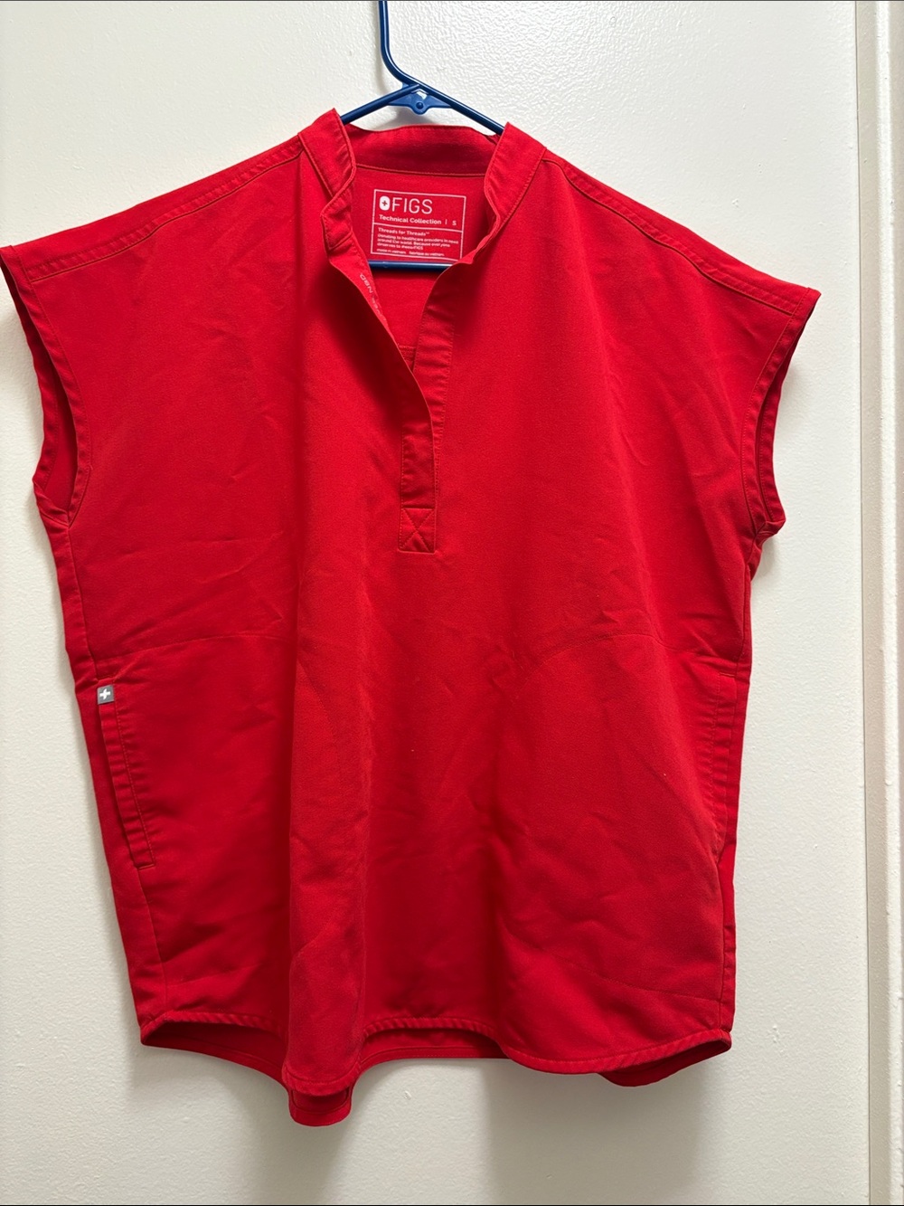Figs Red Rafaela Oversized Scrub Top